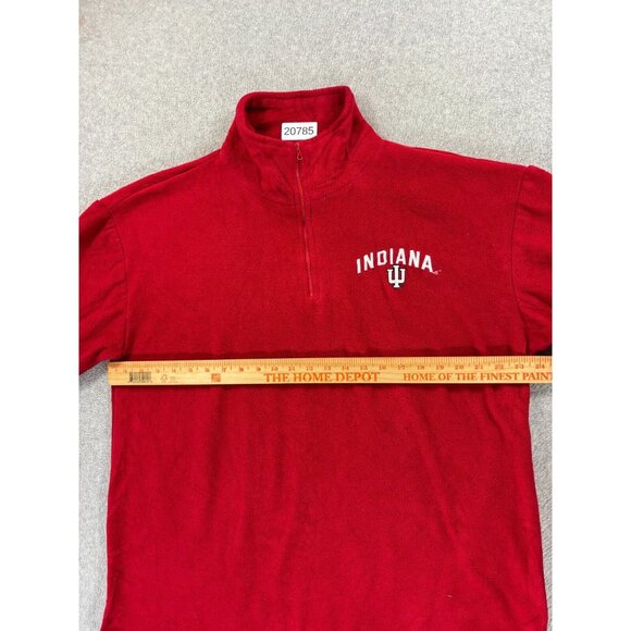 Indiana Hoosiers Stitched Logo Fleece 1/4 Zip Campus‎ Pullover (Men's Large) Red - Picture 7 of 11